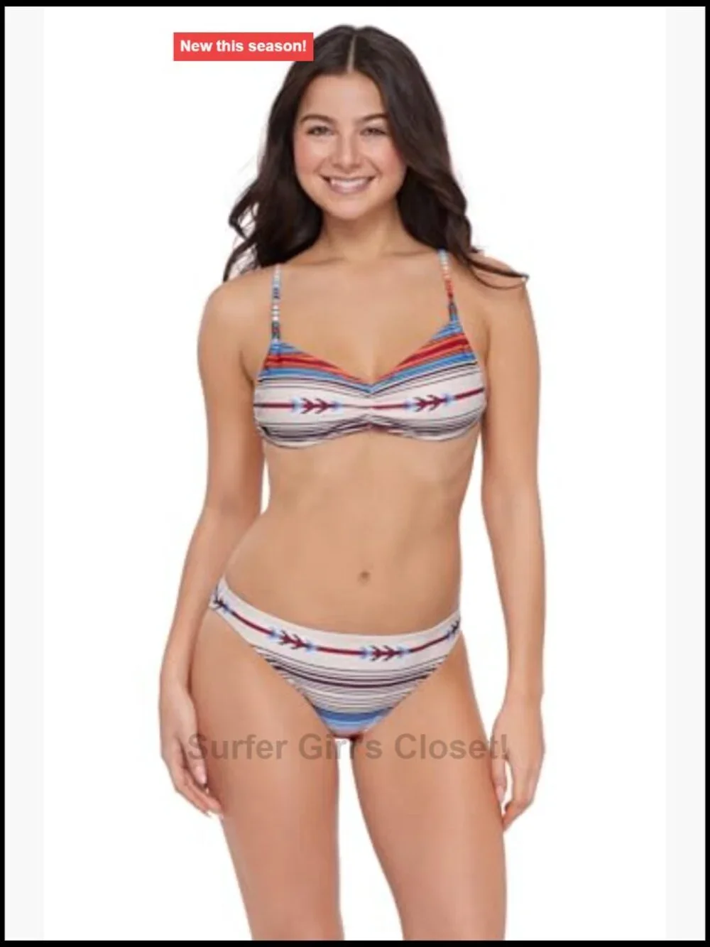 Bikini Top, Sweetheart Bralette with Adjustable Straps & Removable Cups